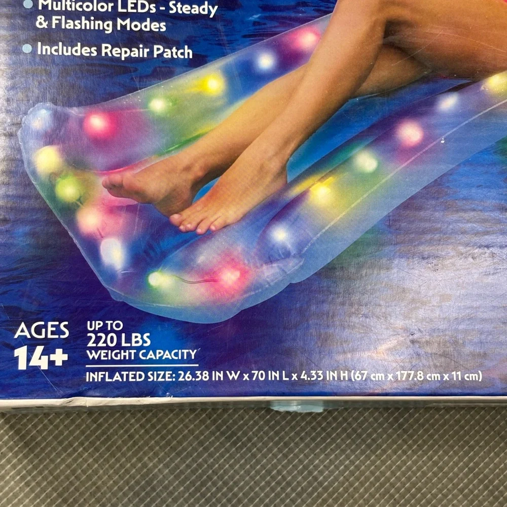 Light-Up Pool Mat - Multicolor LED Floating Lounger